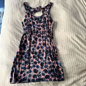 Audrey 3+1 Sleeveless Empire Waist Geometric Swirl Pattern Dress, Size M